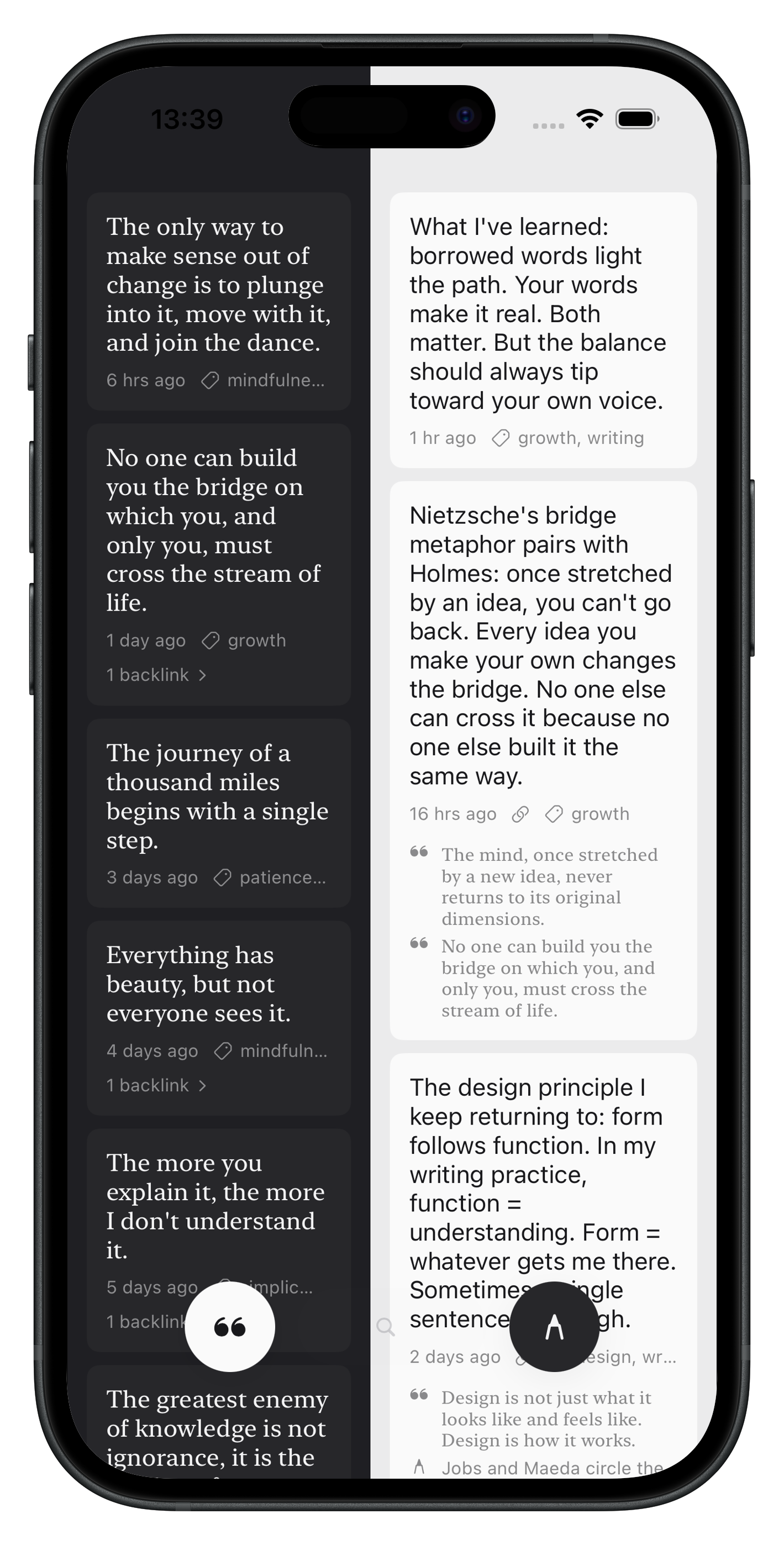 Two voices, one note