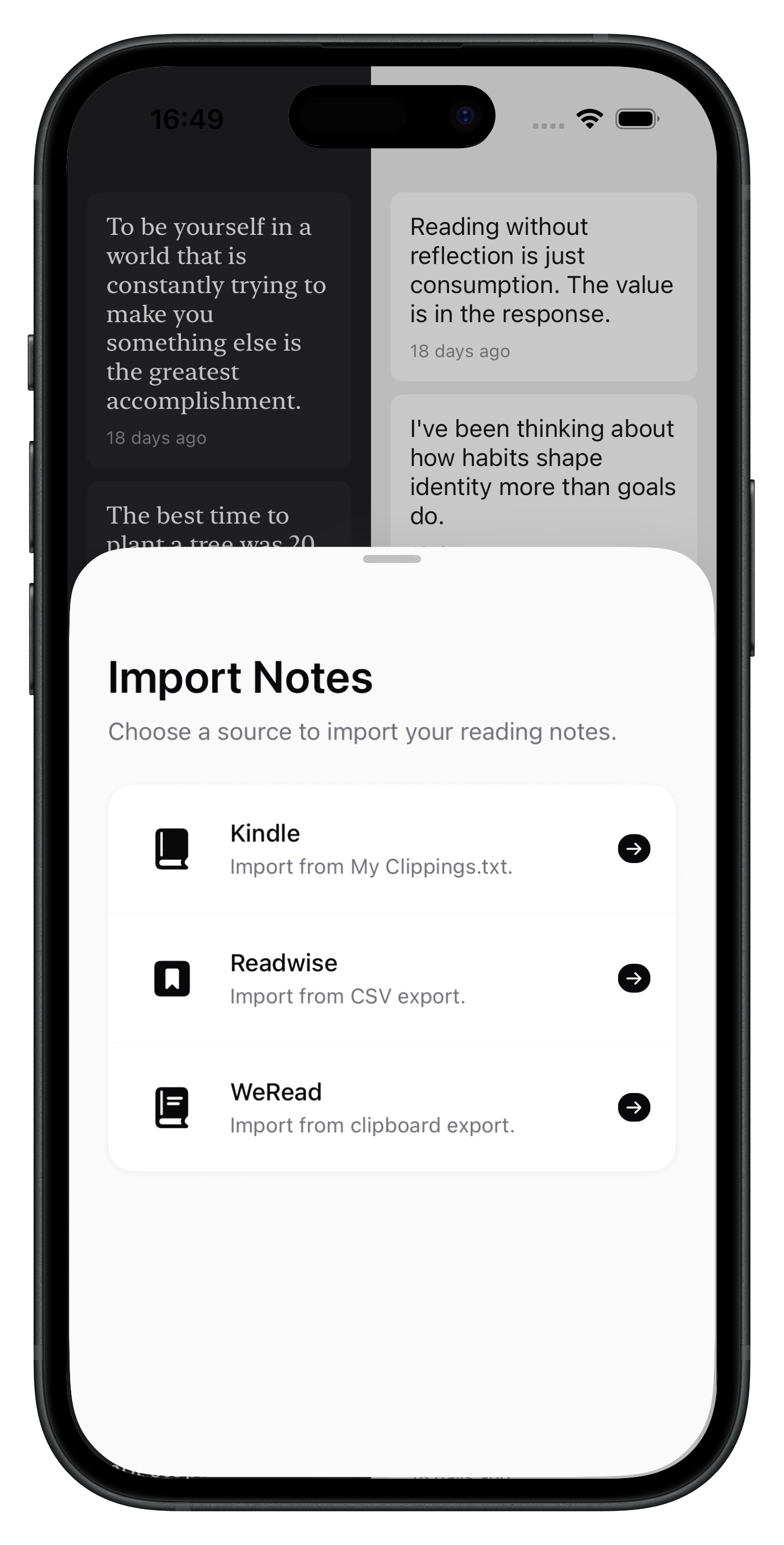 Bring your reading in